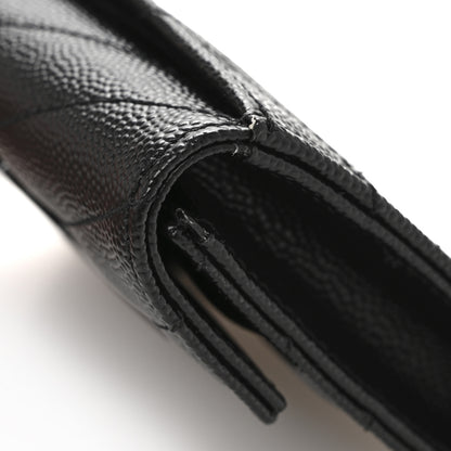 Saint Laurent Grain De Poudre Matelasse Chevron Small Monochrome Monogram Envelope Wallet Black 9 of 9