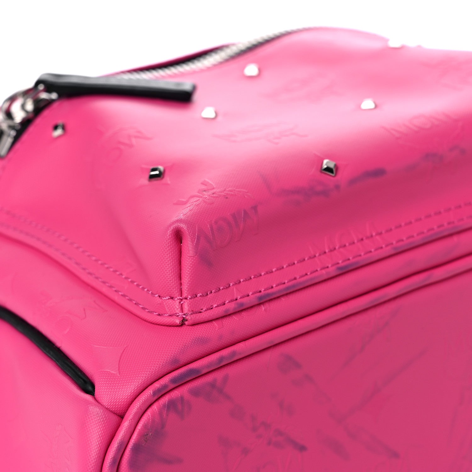 MCM Odeon Studded Small Backpack Beetroot Pink 10 of 20