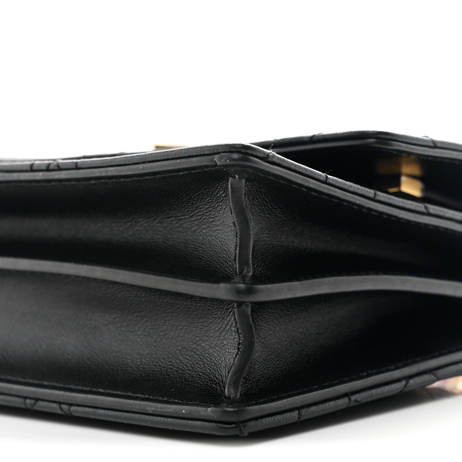 Christian Dior Lambskin Enamel Macrocannage Dioramour Mini Miss Caro Bag Black Red 9 of 9