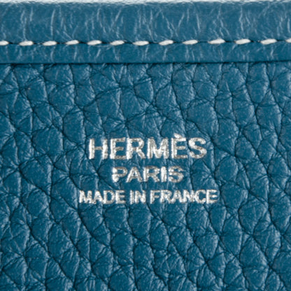 Hermes Taurillon Clemence Evelyne III GM Blue Jean 6 of 7