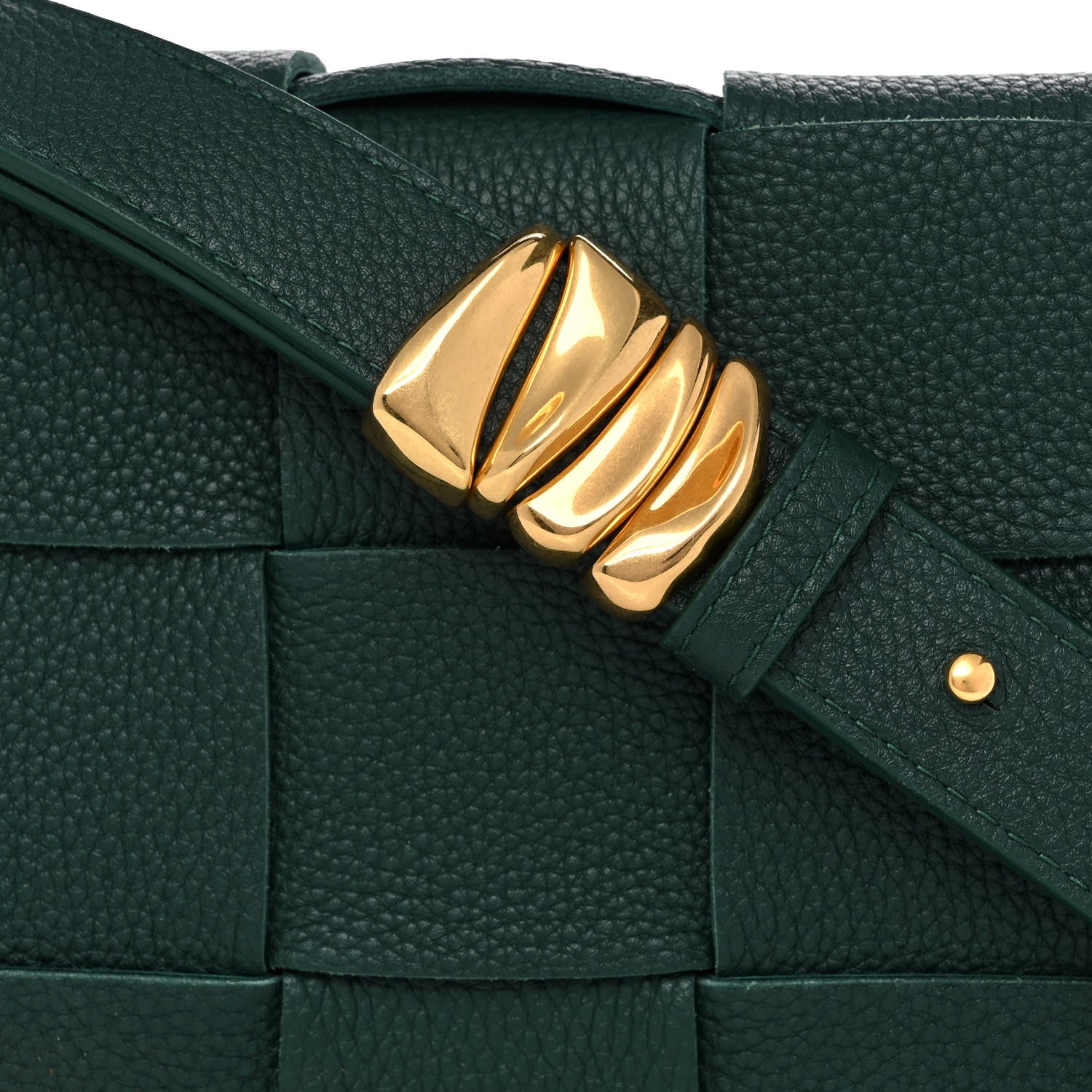 Bottega Veneta Grained Calfskin Maxi Intrecciato Cassette Crossbody Bag Raintree Green 9 of 14