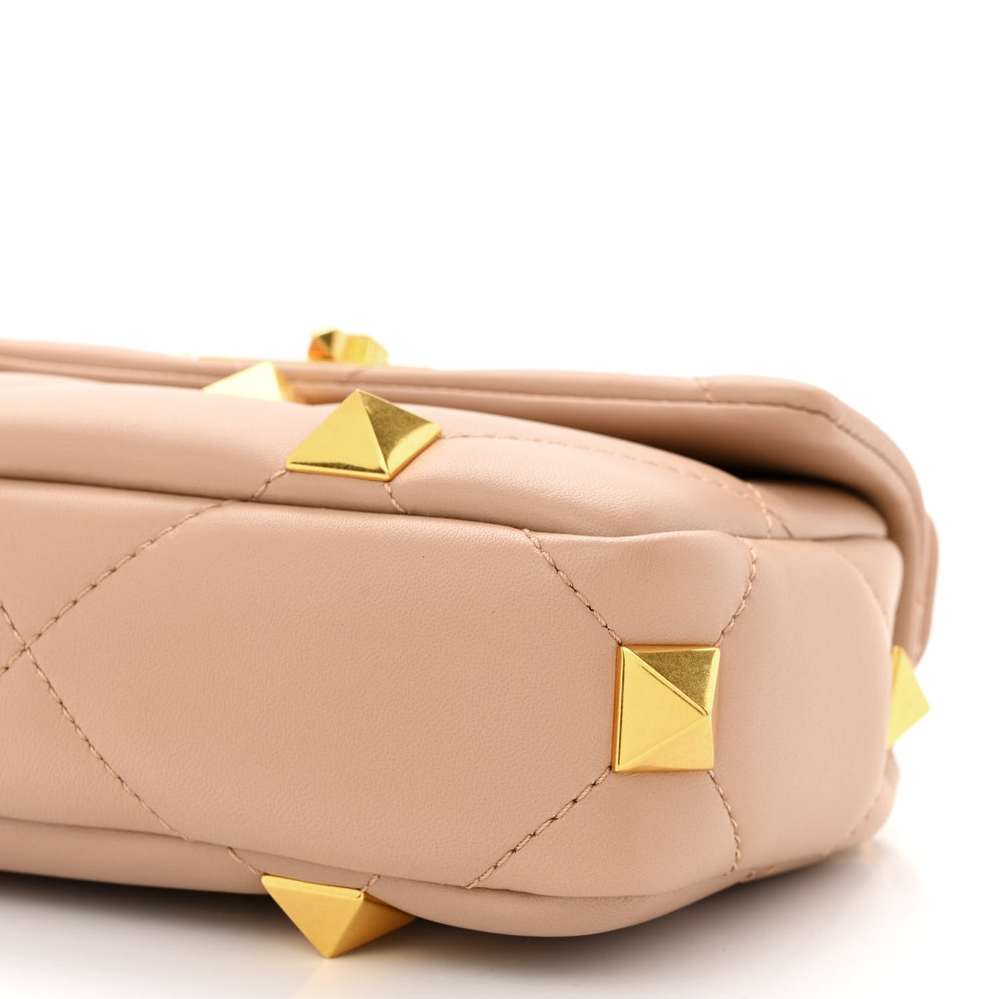 Nappa Small Roman Stud Shoulder Bag Rose Cannelle