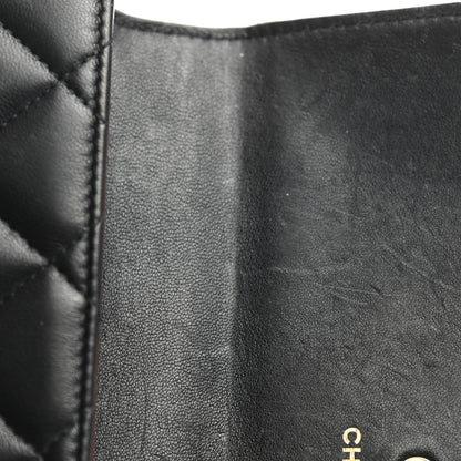 Chanel Lambskin Quilted Large Gusset Flap Wallet Black 10 of 10