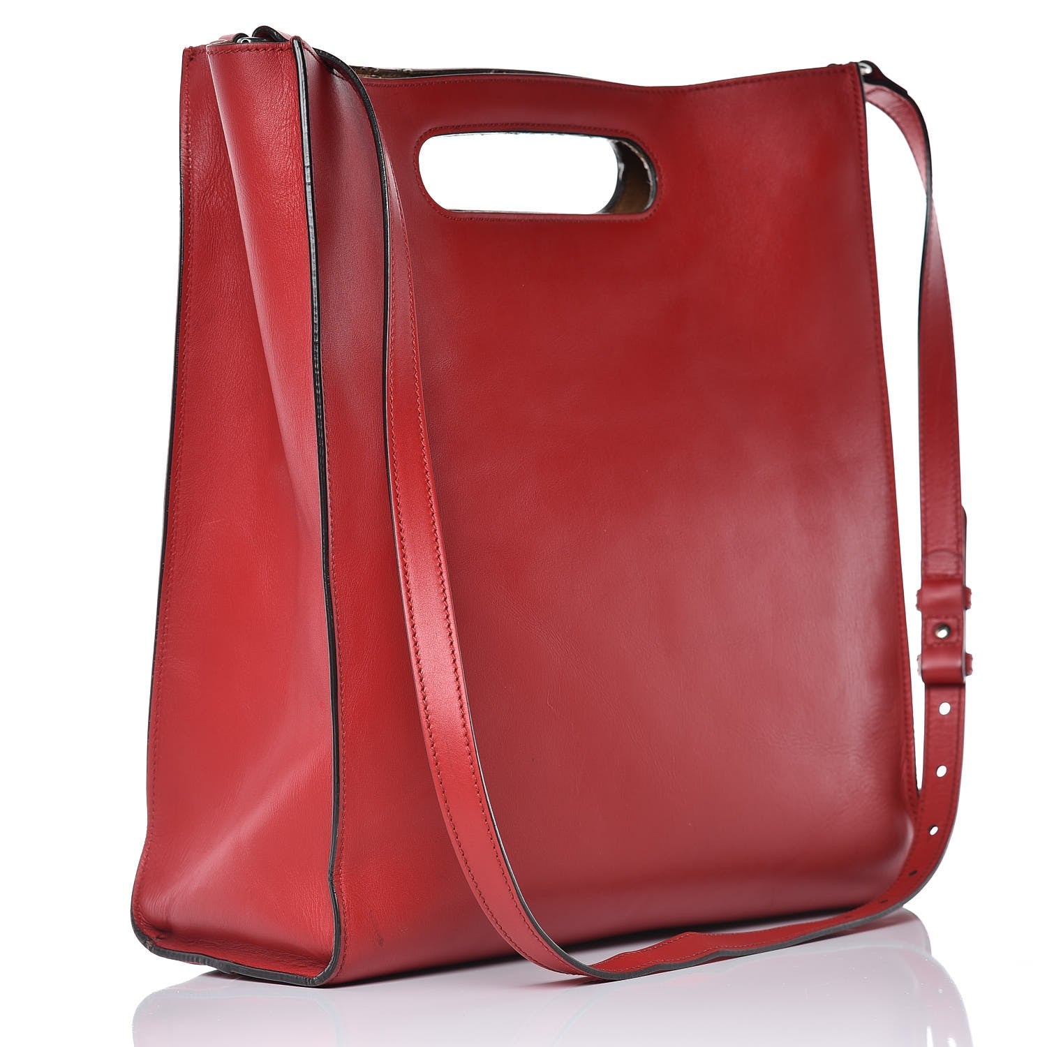 Gucci Calfskin Embossed Medium XL Tote Red 3 of 25