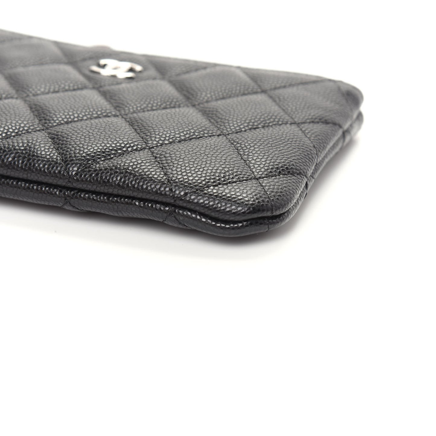 Caviar Quilted Small Cosmetic Case Black