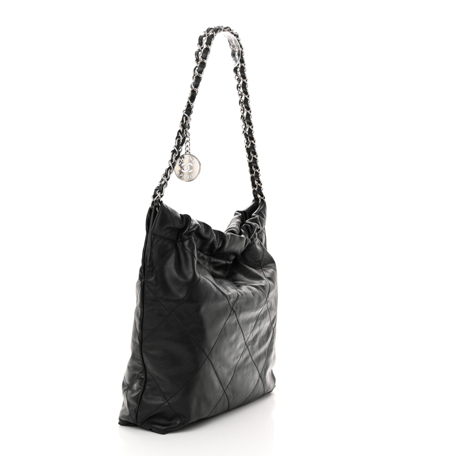 Chanel Shiny Calfskin Quilted Small Chanel 22 Black 4 of 13