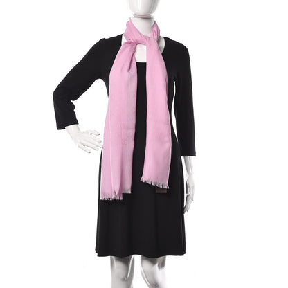 Gucci Wool Silk GG Monogram GGNat Scarf Rose 2 of 5