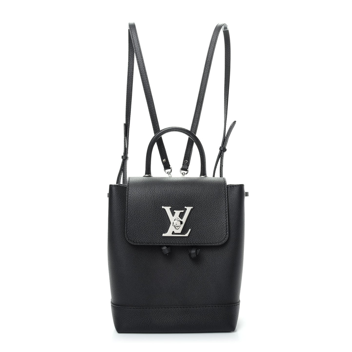 Calfskin Lockme Mini Backpack Black