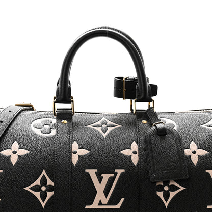 Louis Vuitton Empreinte Monogram Keepall Bandouliere 45 Black Beige 6 of 9