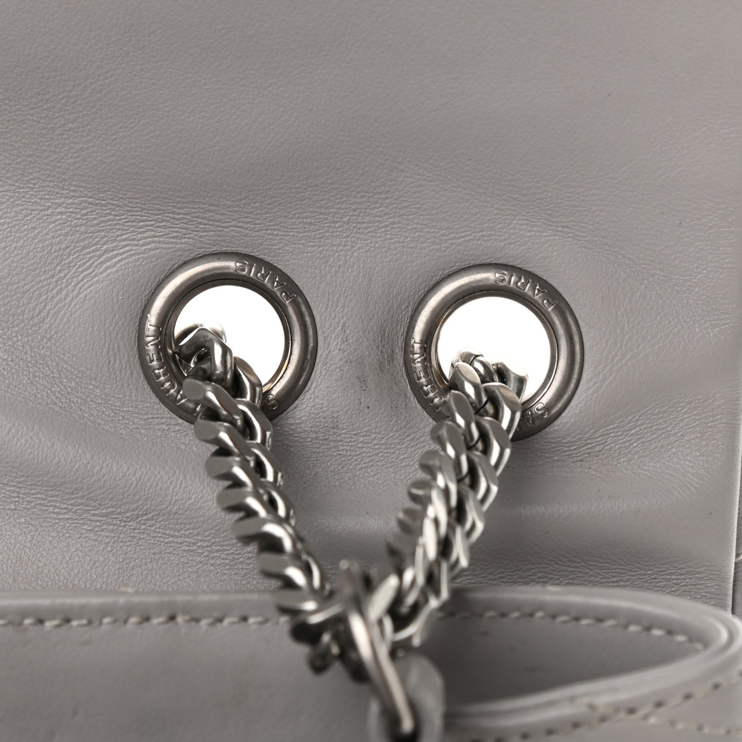 Calfskin Y Quilted Monogram Medium Loulou Chain Satchel Granite