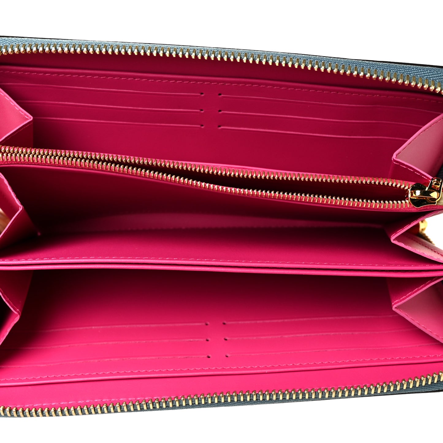 Metallic Vernis Degrade Zippy Wallet Blue Pink