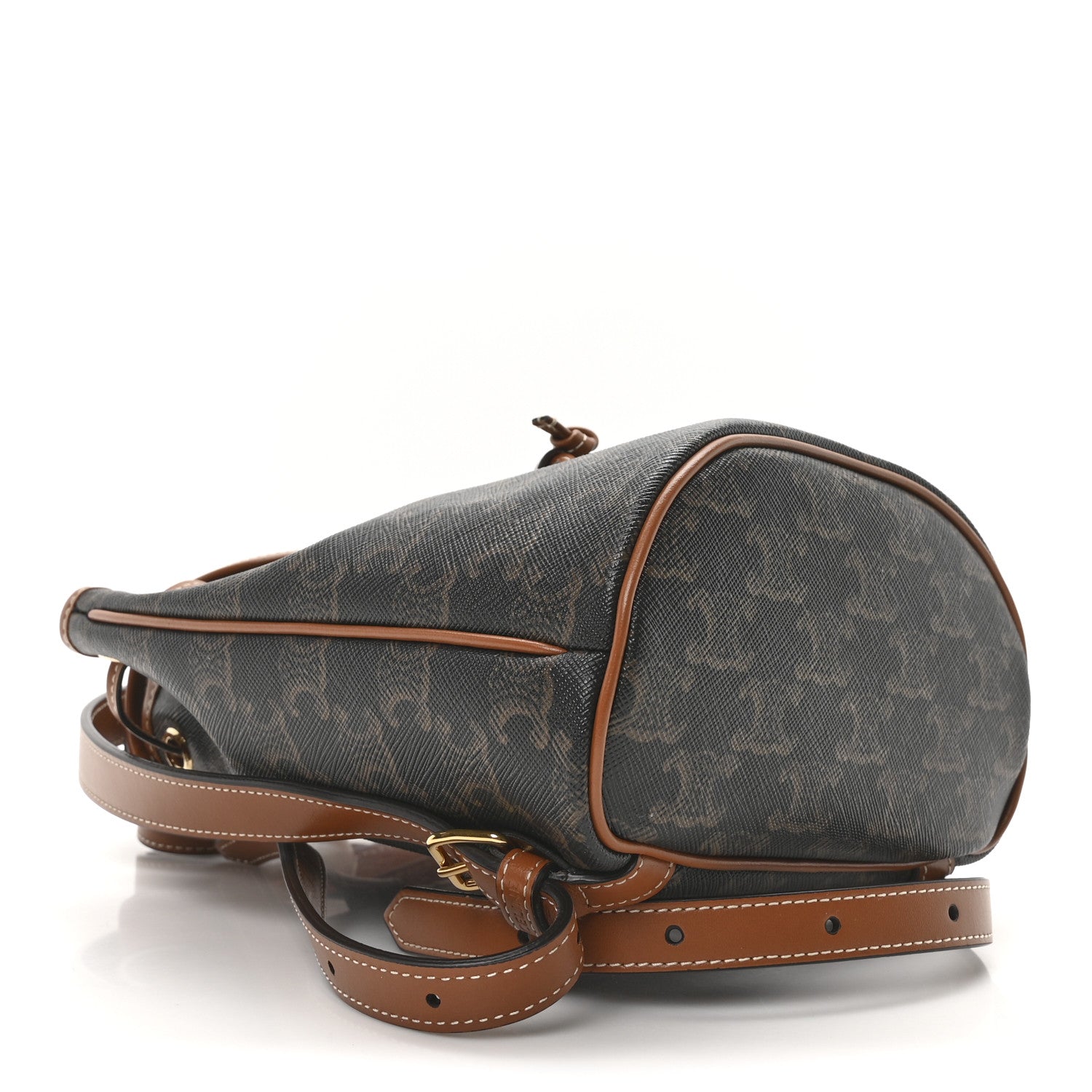 Celine Triomphe Canvas Calfskin Mini Folco Backpack Tan 4 of 10