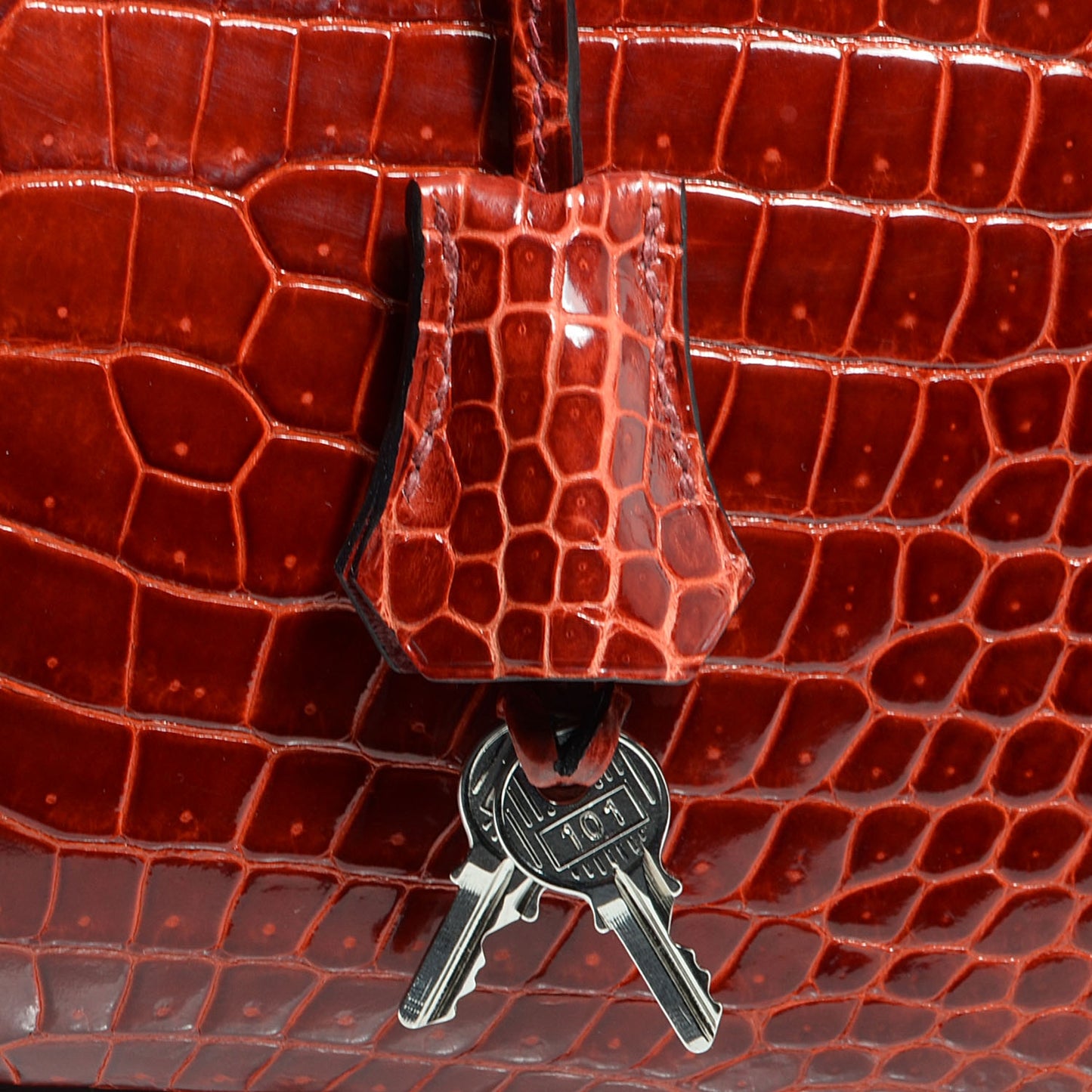 Shiny Porosus Crocodile Birkin 35 Rouge H