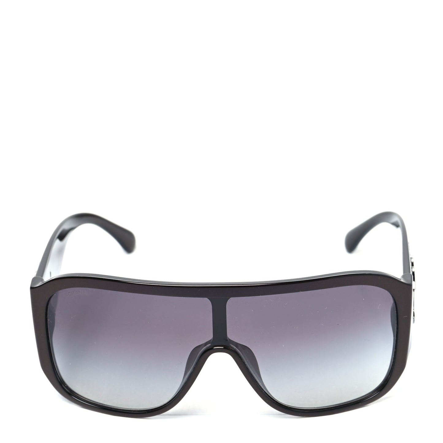 Acetate Crystal CC Shield Sunglasses 5466-B-A Dark Brown