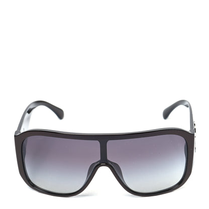 Chanel Acetate Crystal CC Shield Sunglasses 5466-B-A Dark Brown 2 of 6