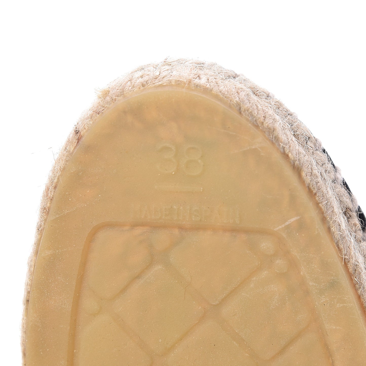 Lambskin CC Espadrilles 38 Beige Black