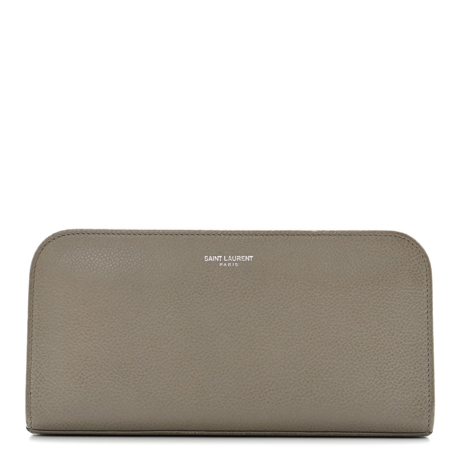 Saint Laurent Grained Calfskin Classic Zip Around Continental Wallet Light Grey 1 of 10