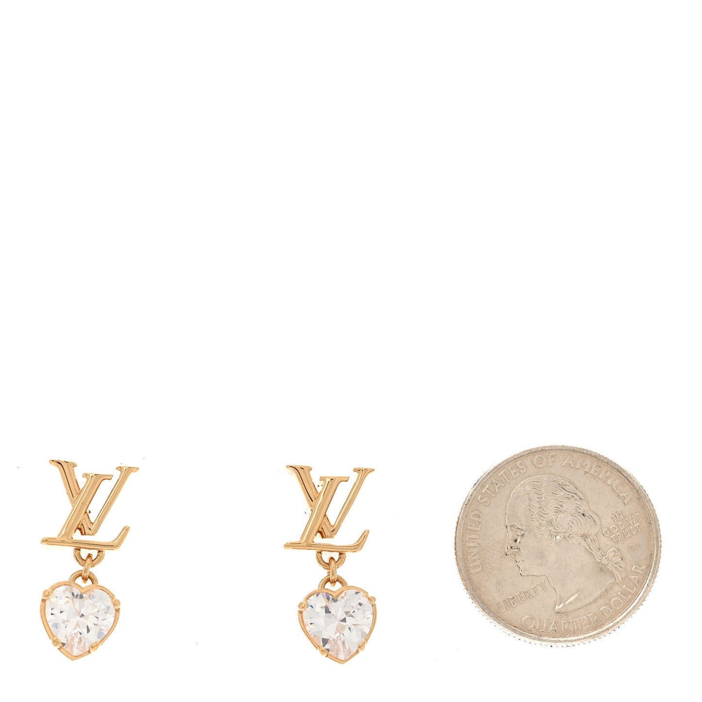 Metal LV Iconic Heart Earrings Gold