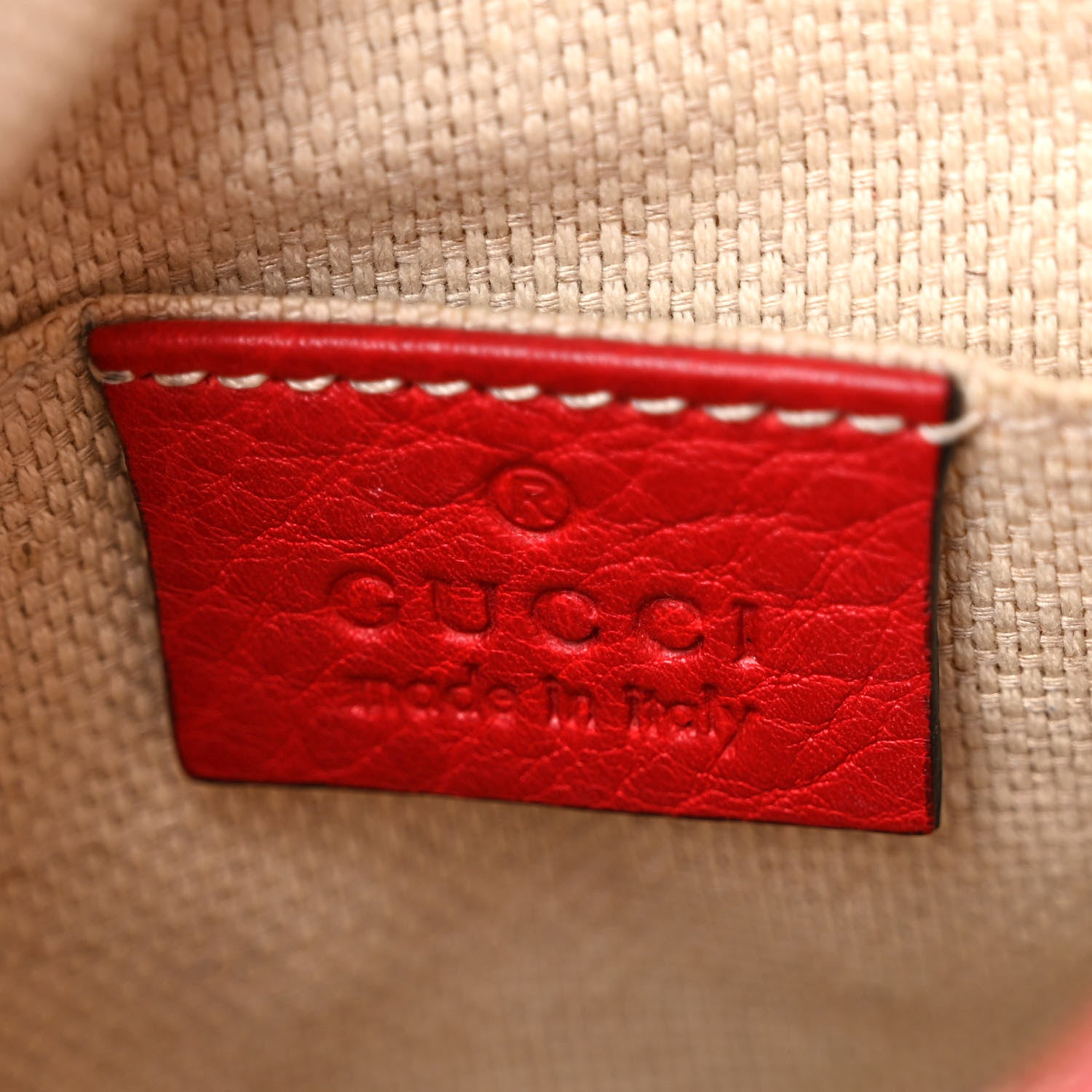 Gucci Pebbled Calfskin Mini Soho Chain Bag Tabasco Red 6 of 12