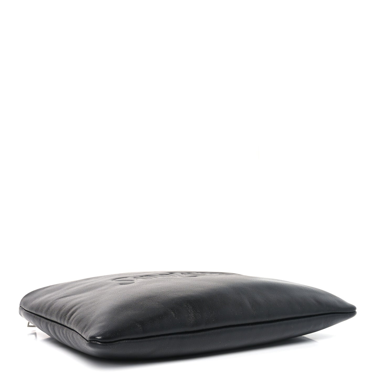 Lambskin Small Puffy Pouch Black