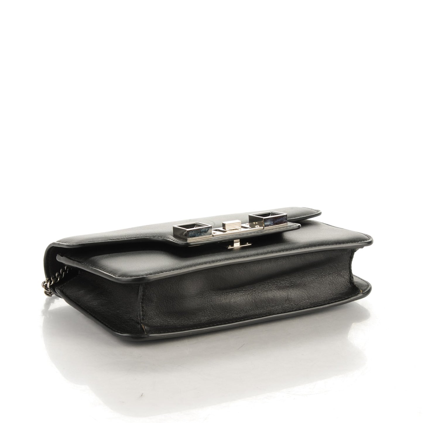 Smooth Calfskin PS11 Chain Wallet Black