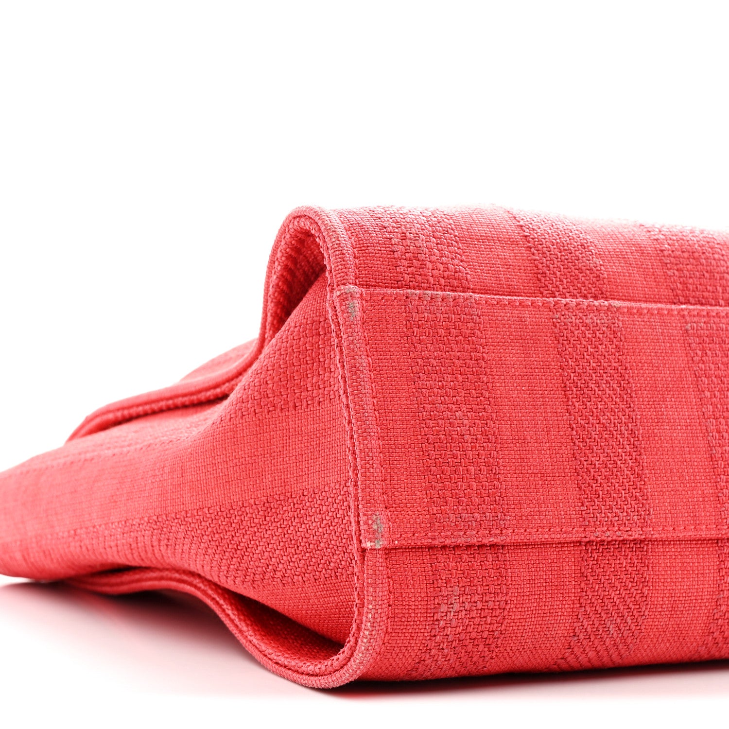 Chanel Mixed Fibers Striped Small Deauville Tote Red 9 of 10