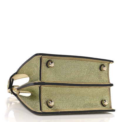Fendi Crystal Vitello Laminato FF Petite Peekaboo I SEE U Satchel Crystal Platinum Light Gold 4 of 9