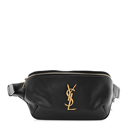 Saint Laurent Grain De Poudre Monogram Belt Bag Black 2 of 18