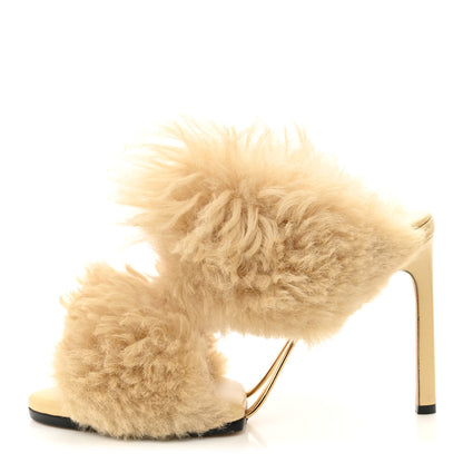 Bottega Veneta Shearling Lambskin Poodle Curve Sandals 40 Heirloom 1 of 12