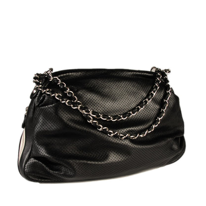 Chanel Lambskin Perforated Baseball Spirit Ligne Bag Black 3 of 9