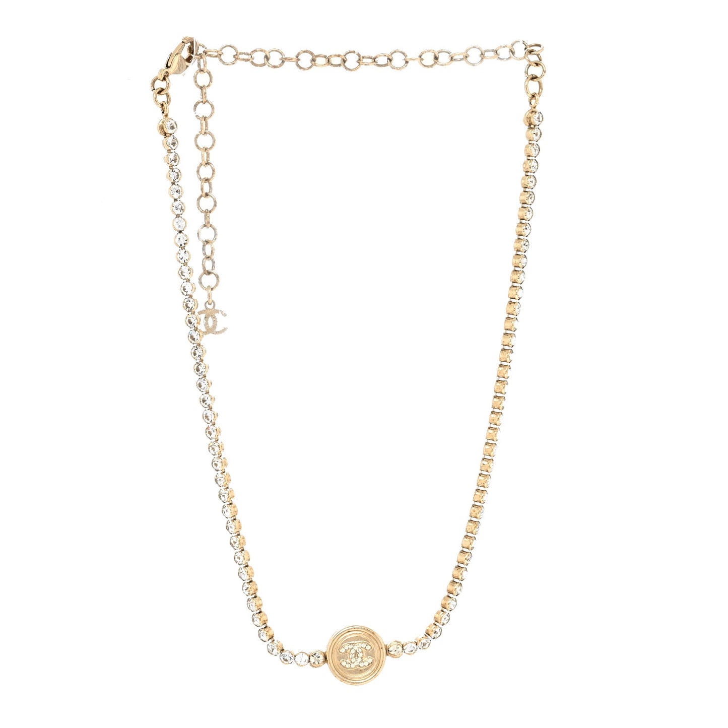 Crystal CC Choker Necklace Gold