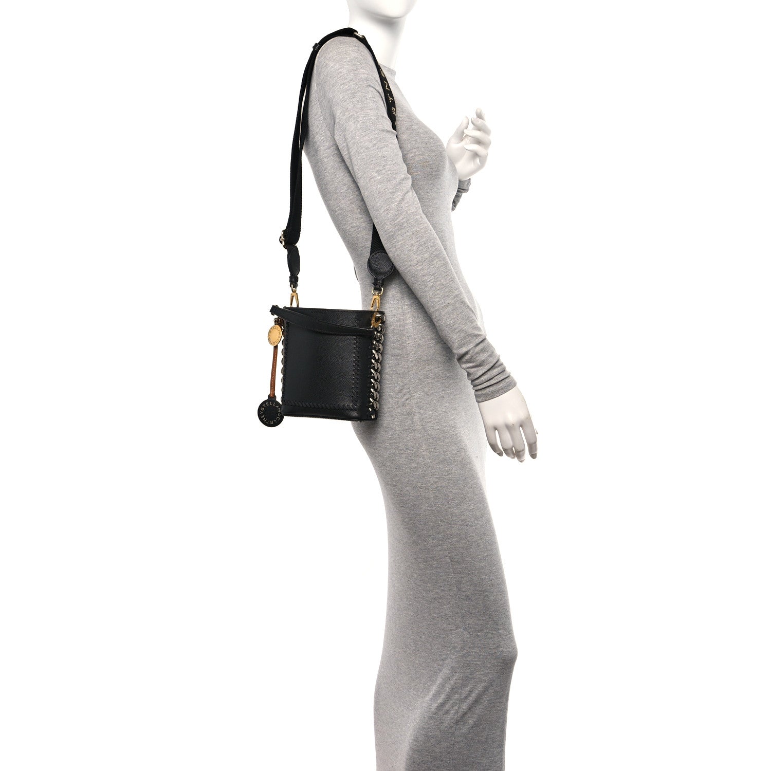 Stella McCartney MIRIUM Mini Frayme Square Bucket Bag Black 2 of 9