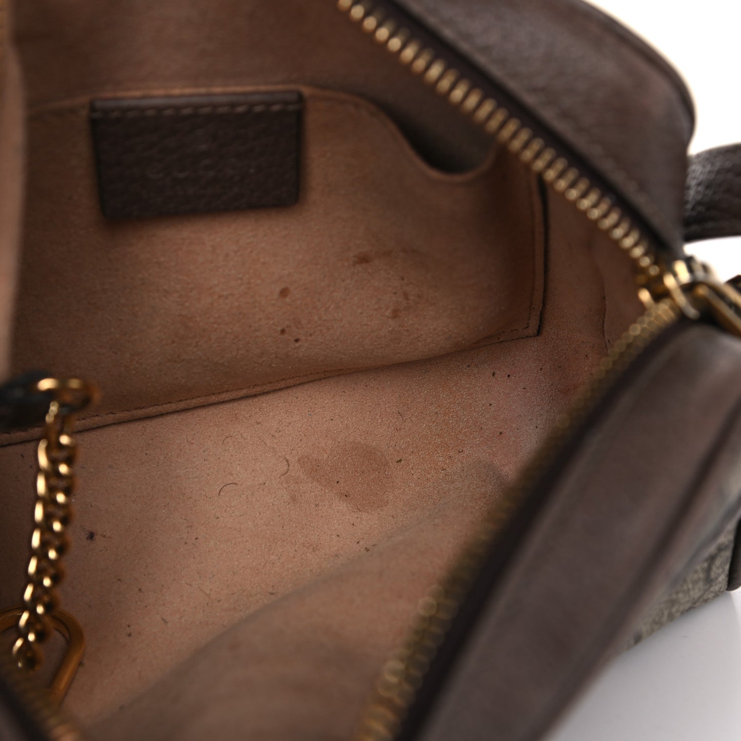 GG Supreme Monogram Web Mini Ophidia Shoulder Bag Brown
