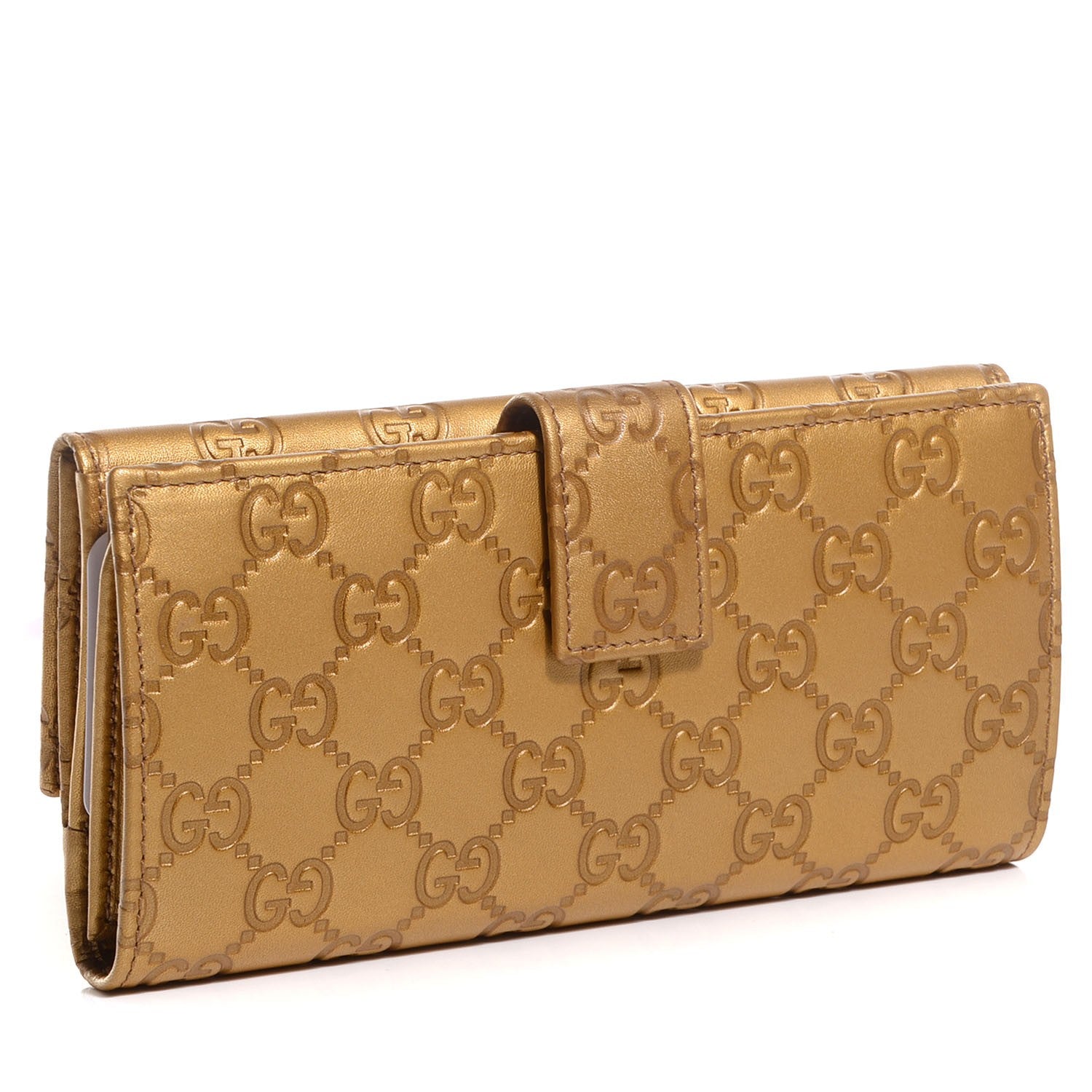 Gucci Metallic Soft Guccissima Lovely Continental Wallet Gold 3 of 8