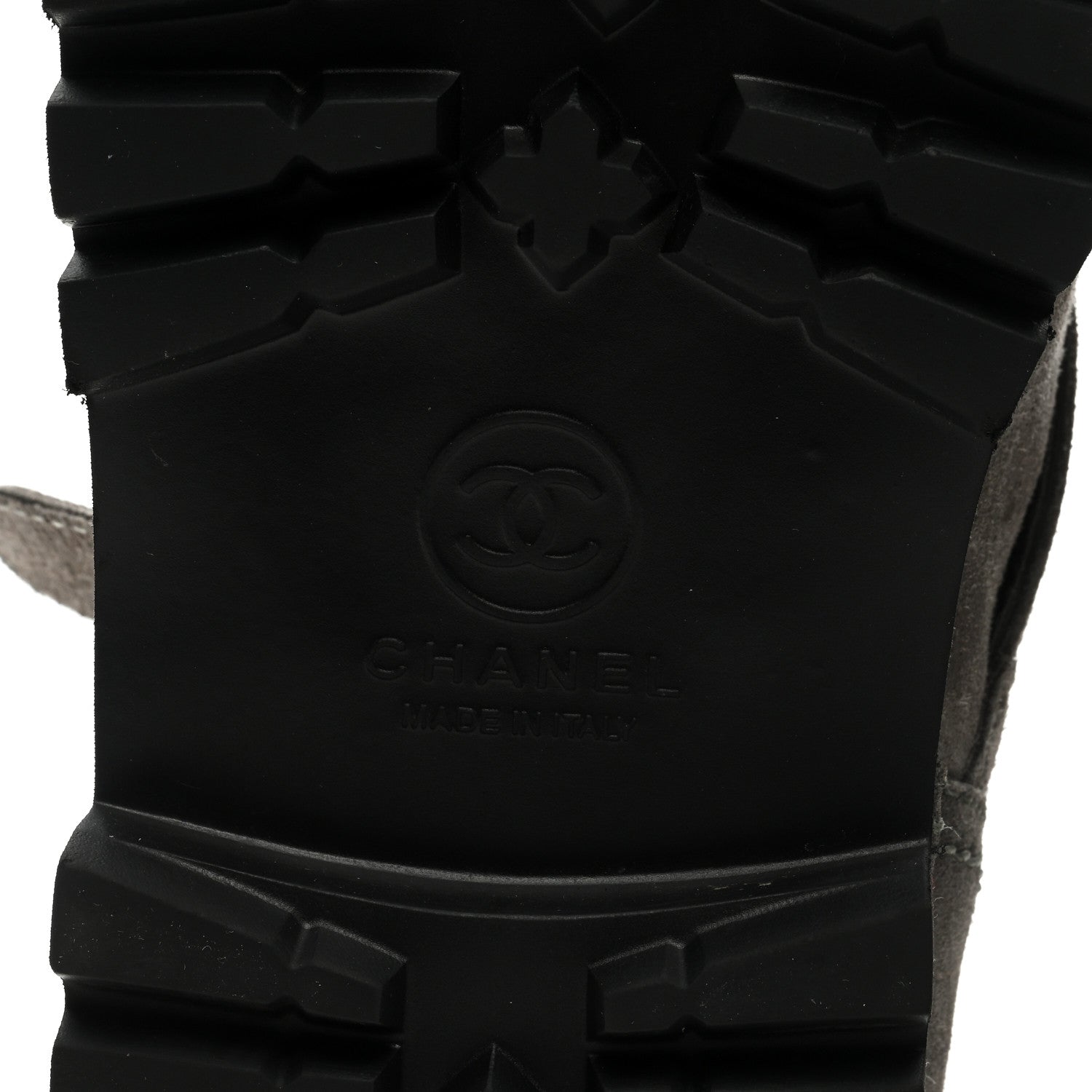 Chanel Shearling Suede Calfskin Quilted High Biker Boots 40 Grey 6 of 8