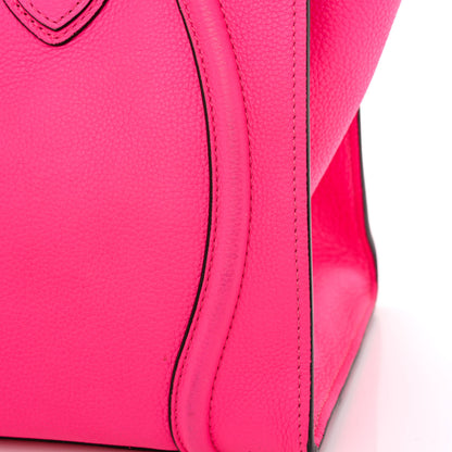 Celine Drummed Calfskin Mini Luggage Fluo Pink 14 of 14