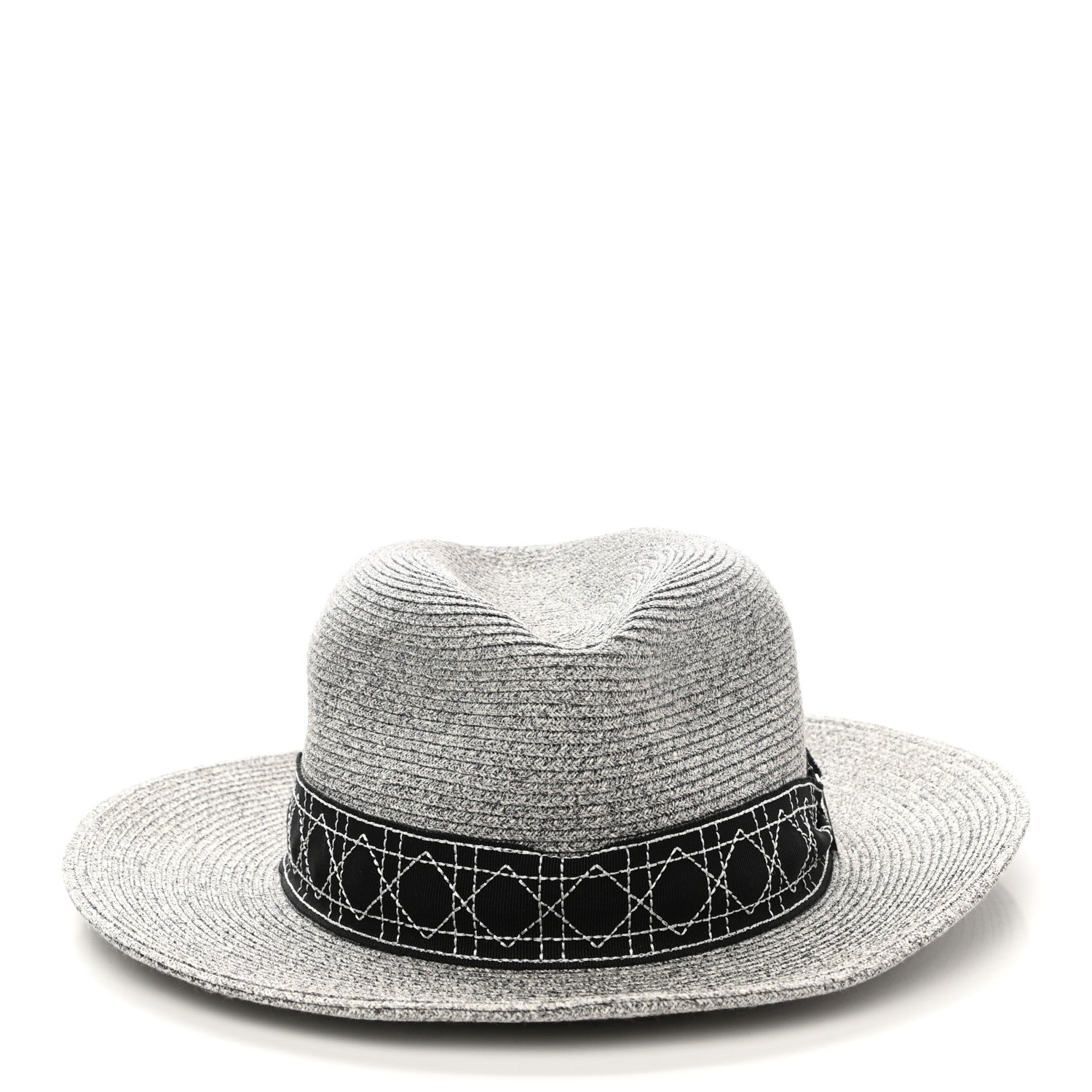 Christian Dior Paper Woven Hat 57 Grey 3 of 8