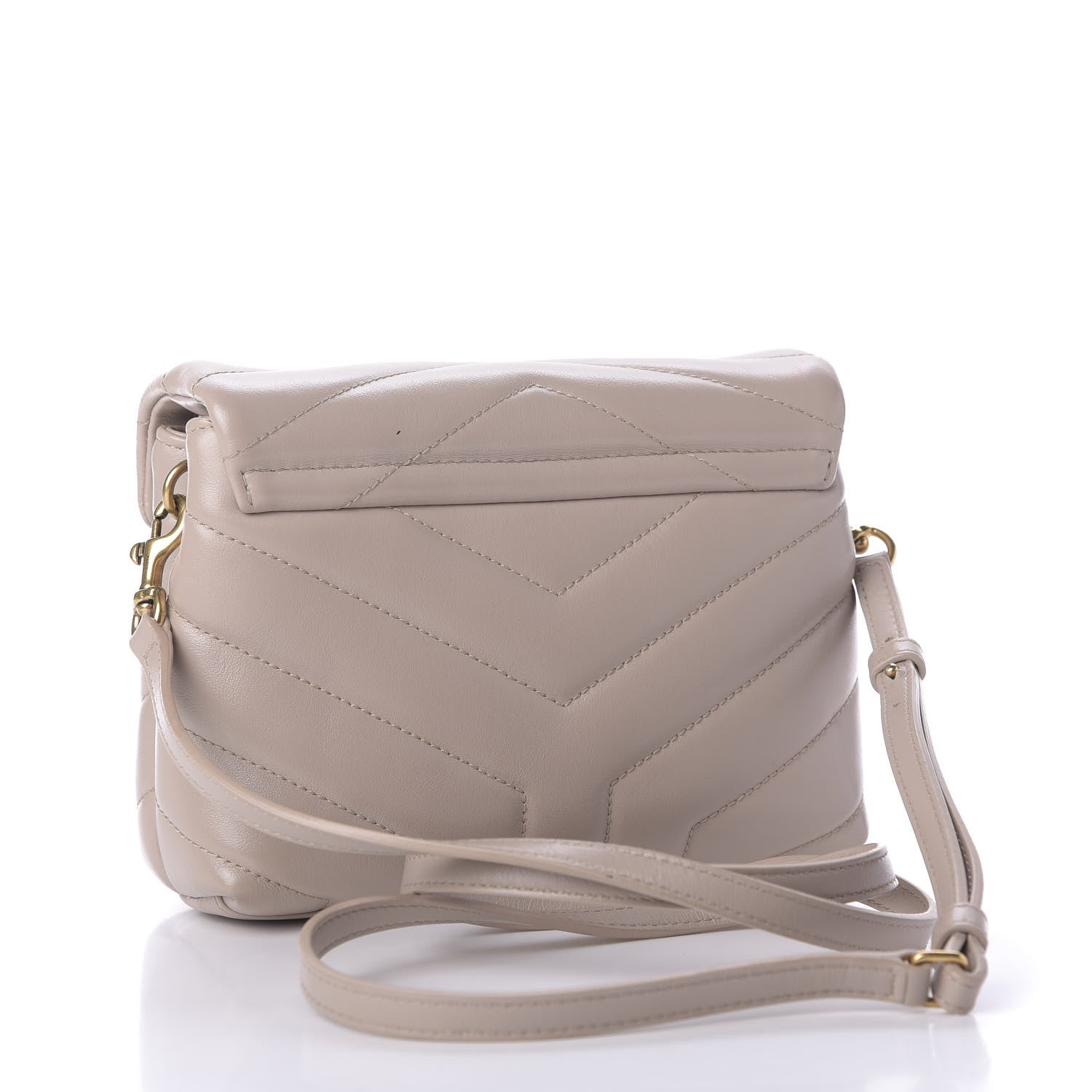 Saint Laurent Calfskin Y Quilted Monogram Toy Loulou Satchel Light Natural 3 of 8