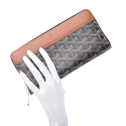 Goyard Goyardine Matignon Zip Around GM Wallet Black Gold 2 of 10