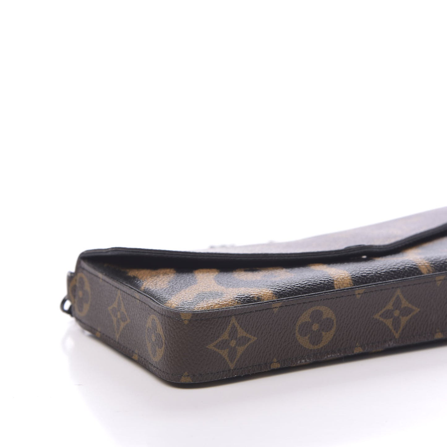 Monogram Animal Print Pochette Felicie Chain Wallet