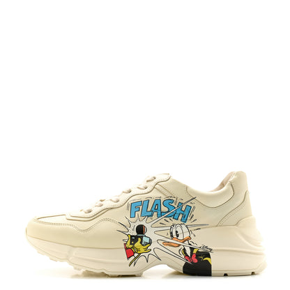 Gucci X DISNEY Calfskin Donald Duck Mens Rhyton Sneakers 6 Ivory 1 of 10