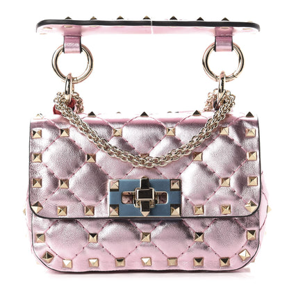 Valentino Garavani Metallic Nappa Micro Rockstud Spike Shoulder Bag Giacinto 1 of 9
