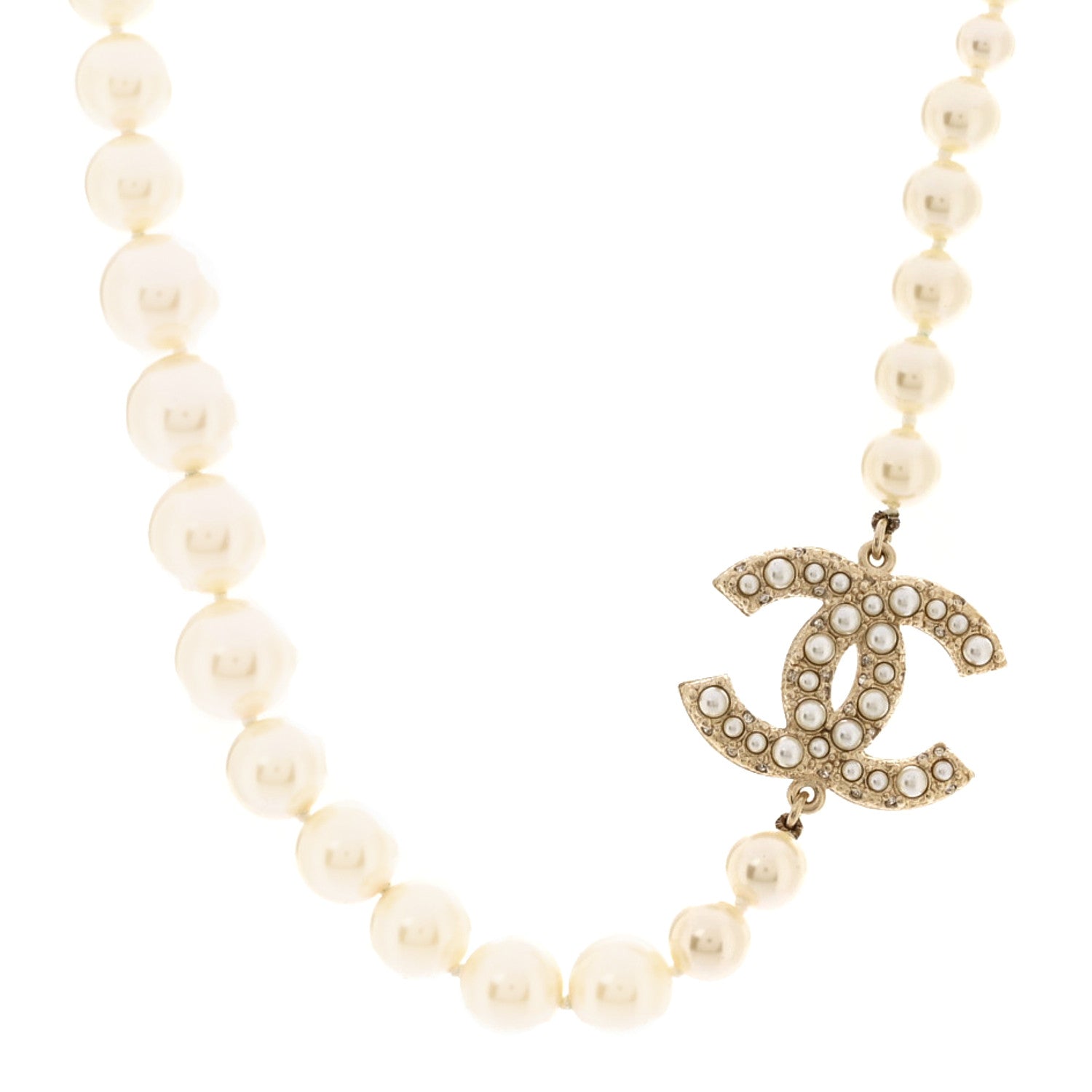 Chanel Pearl CC 100th Anniversary Necklace Light Gold 1 of 5