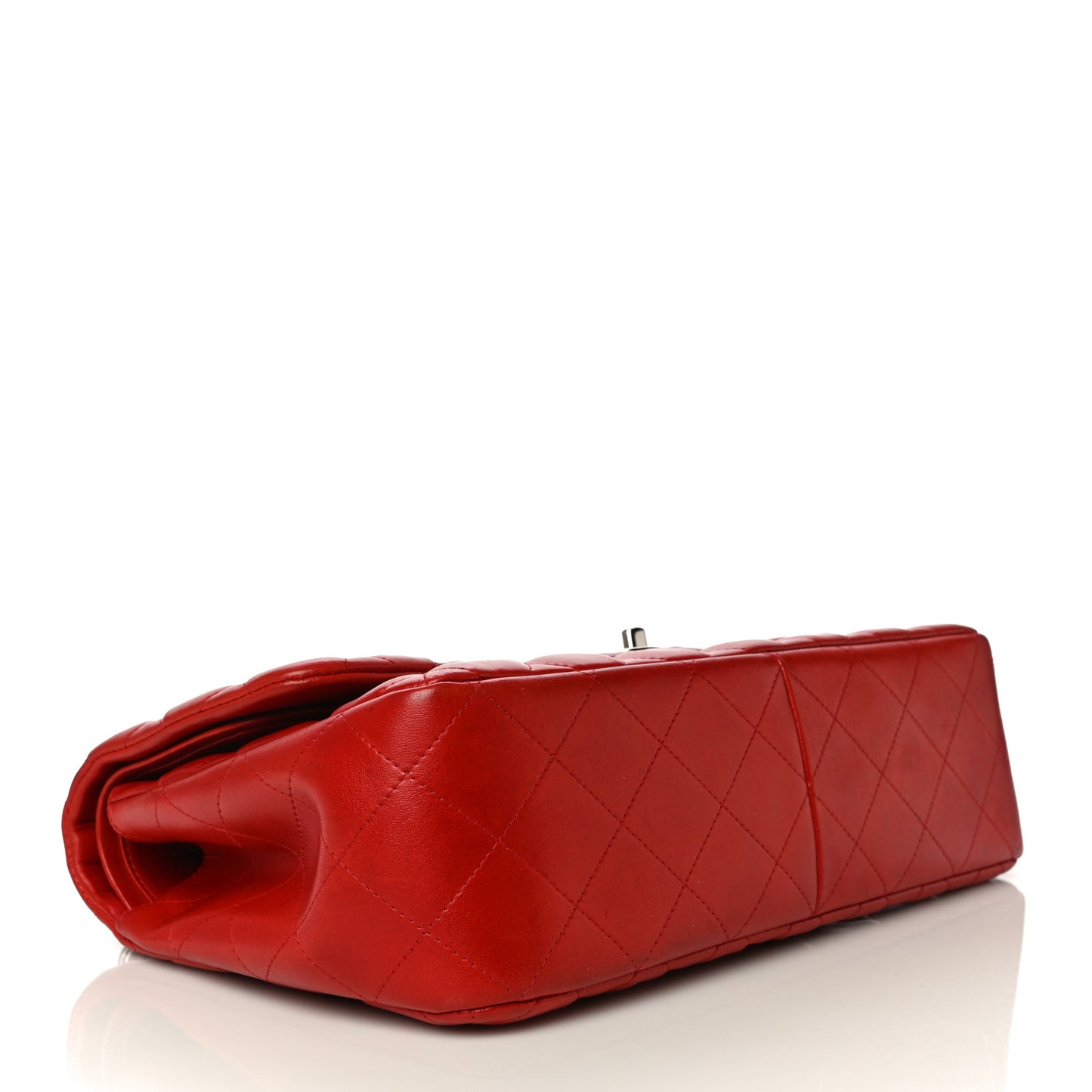 Lambskin Quilted Jumbo Double Flap Red