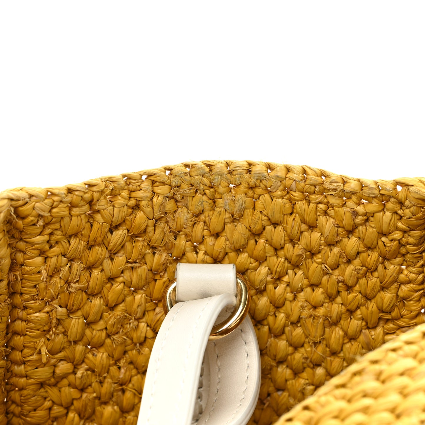 Raffia Small Paula's Ibiza Logo Tote Ochre