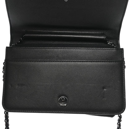 Chanel Caviar Quilted Boy Wallet On Chain WOC So Black 11 of 13