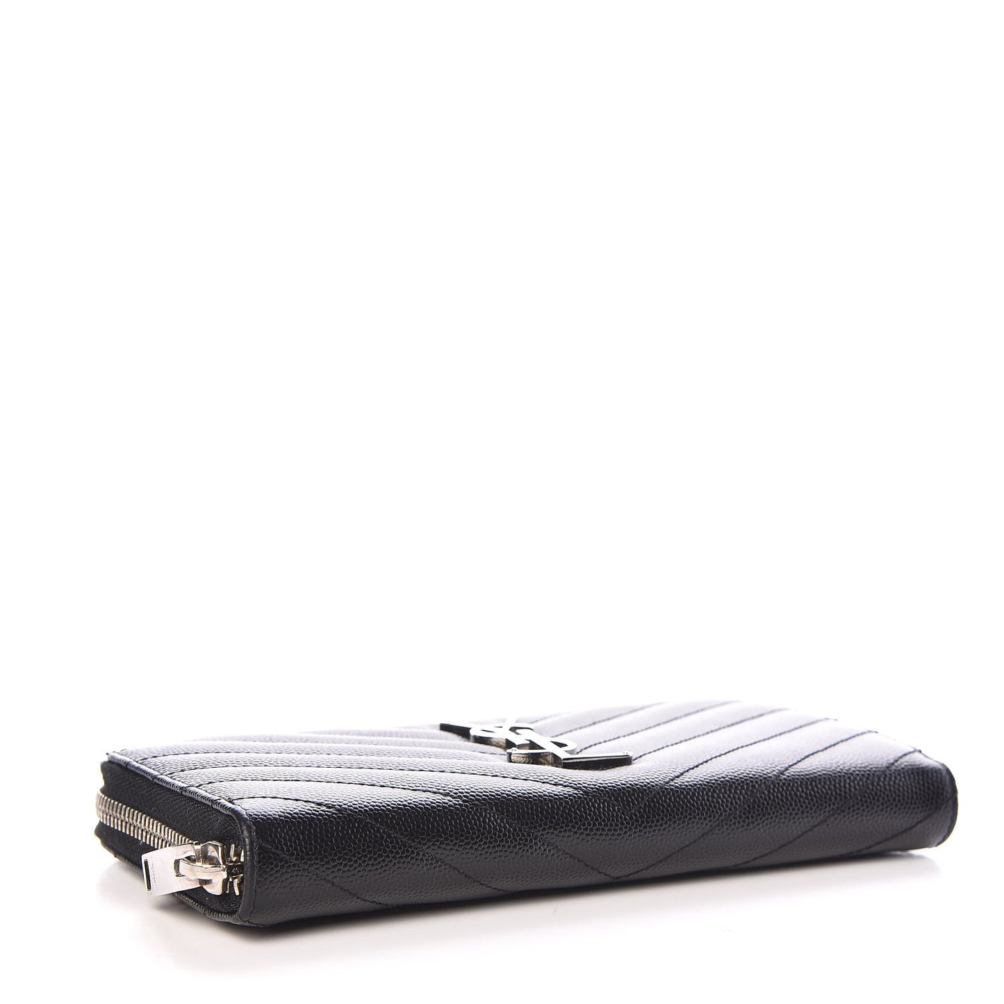 Grain De Poudre Matelasse Chevron Monogram Zip Around Wallet Black