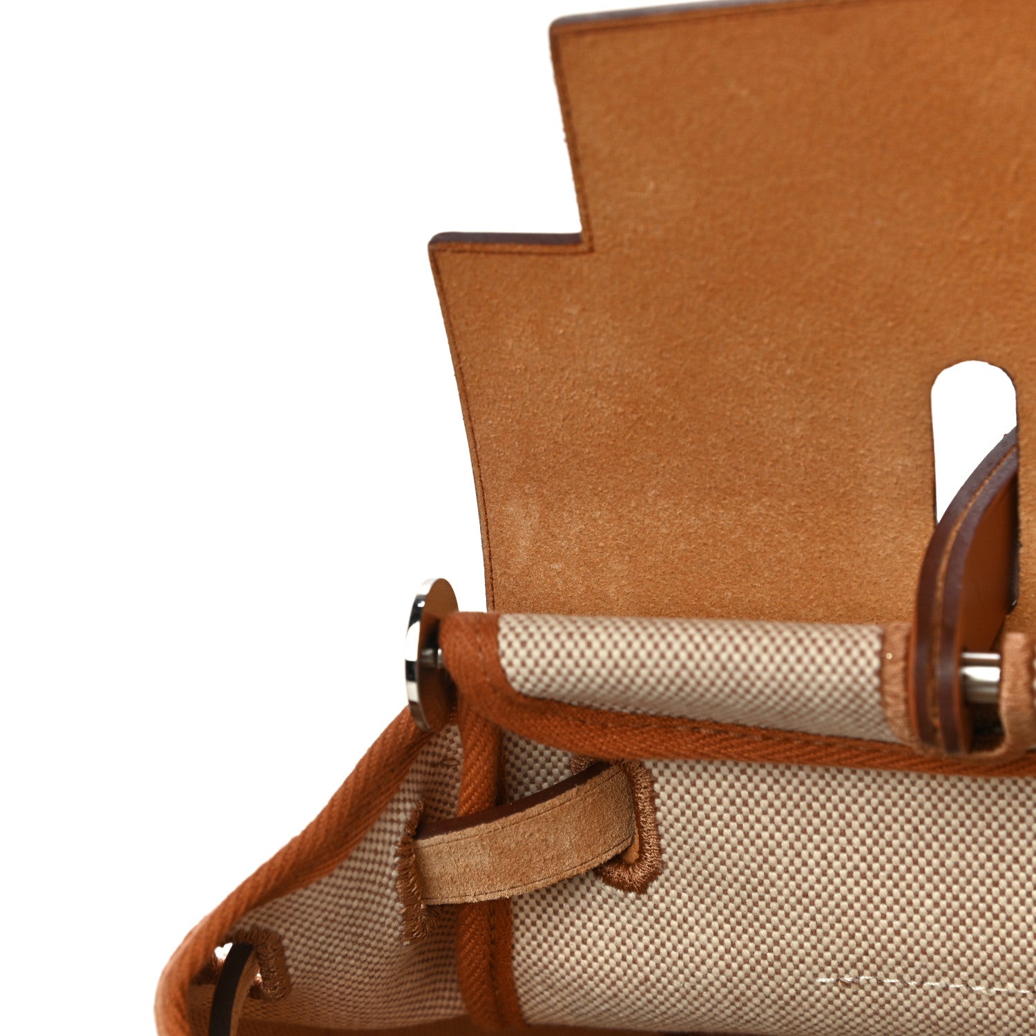Hermes Vache Hunter Toile Pegase Pop Herbag Zip Retourne 31 PM Capucine Ecru 17 of 23
