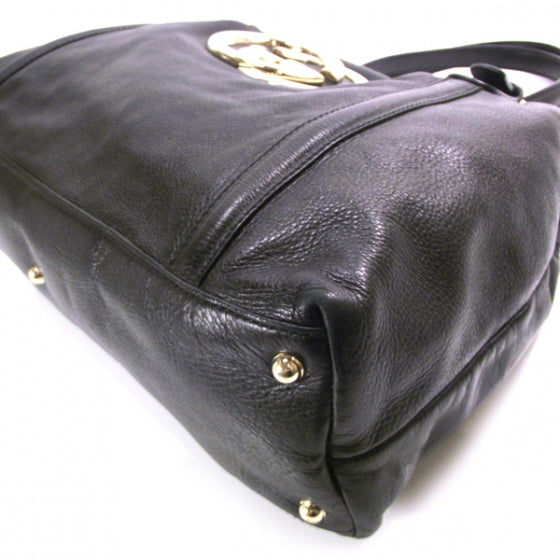 Leather Britt Shoulder Bag Black