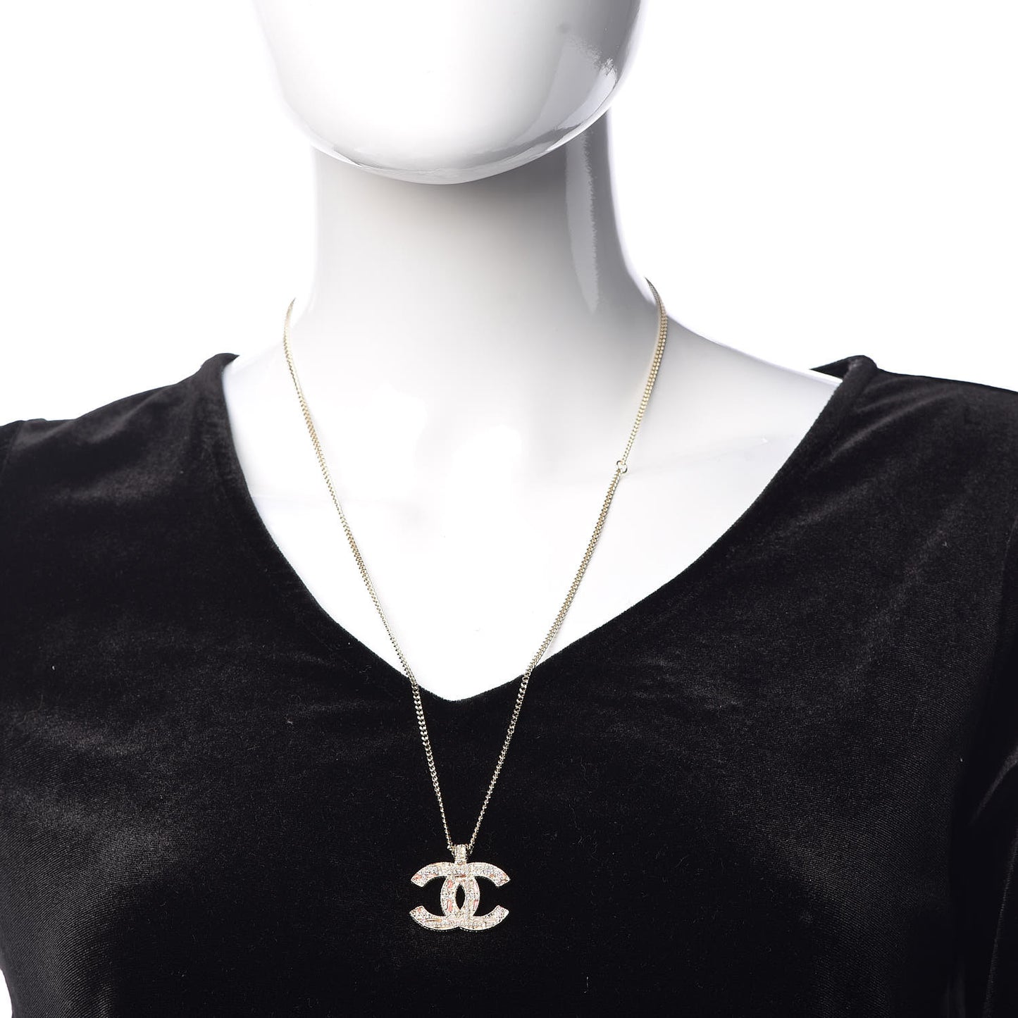 Crystal Pearl Resin CC Necklace Pink Gold